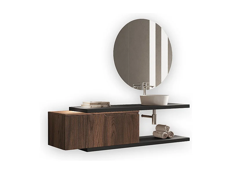 Komposition 5-teilig VENERE anthrazit/Rio-Eiche