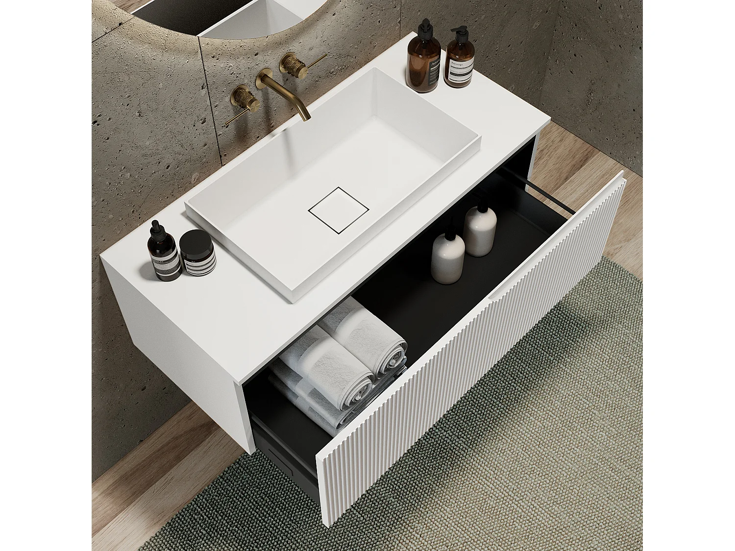 Composição 3 peças VENERE branco mate