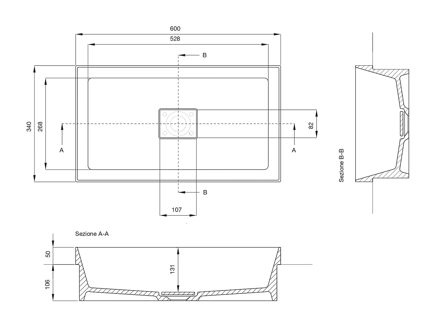 Komposition 3-teilig VENERE mattweiß
