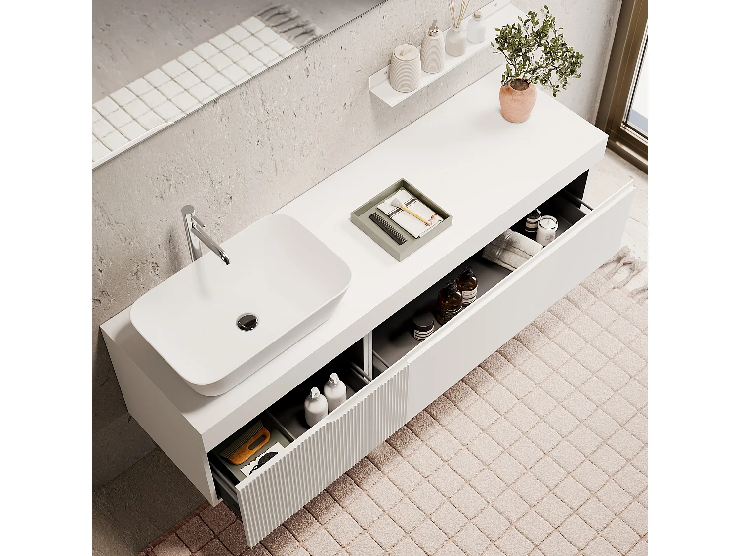 Composition 7 pieces VENERE blanc mat