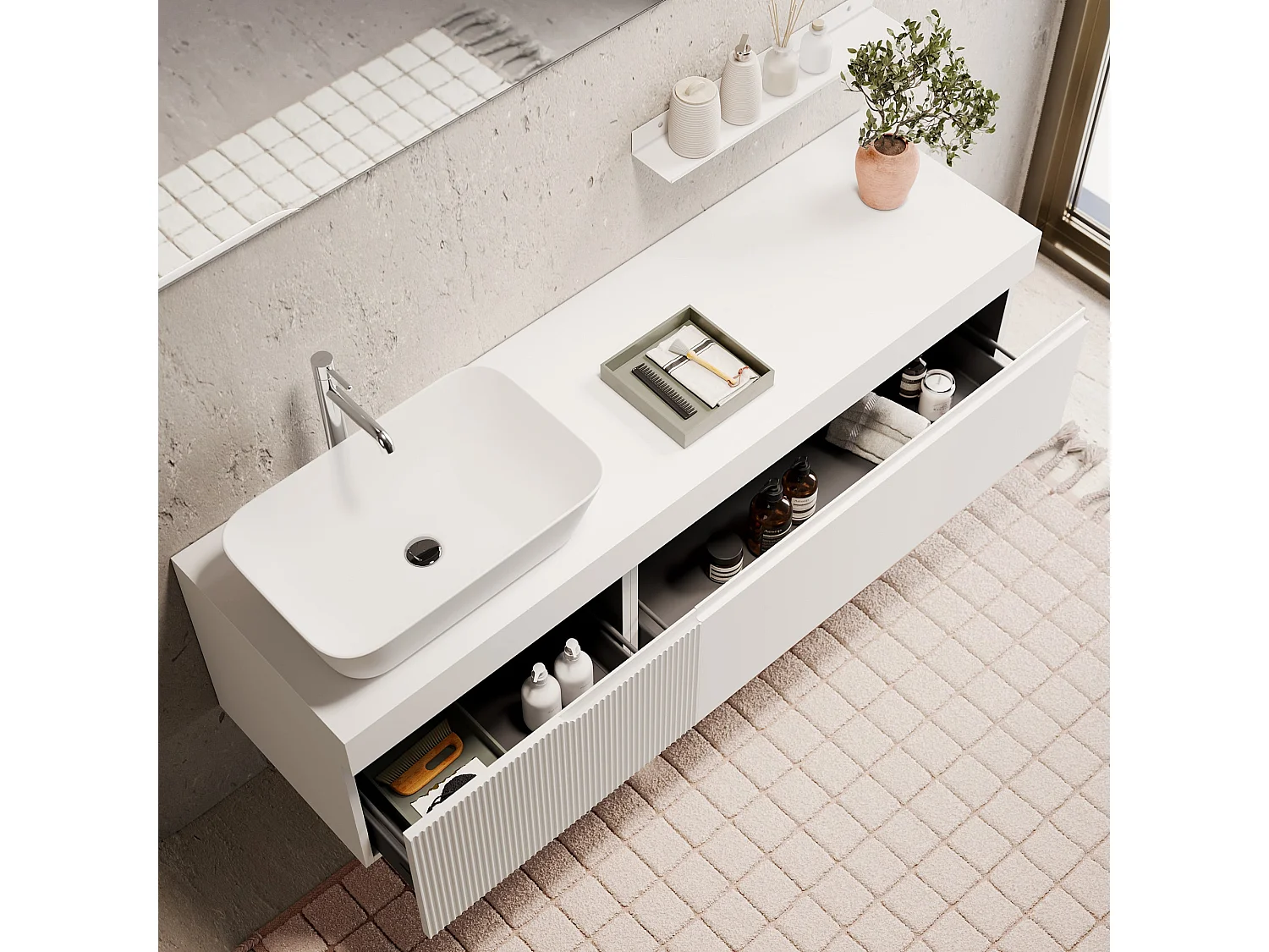 Composition 7 pieces VENERE blanc mat