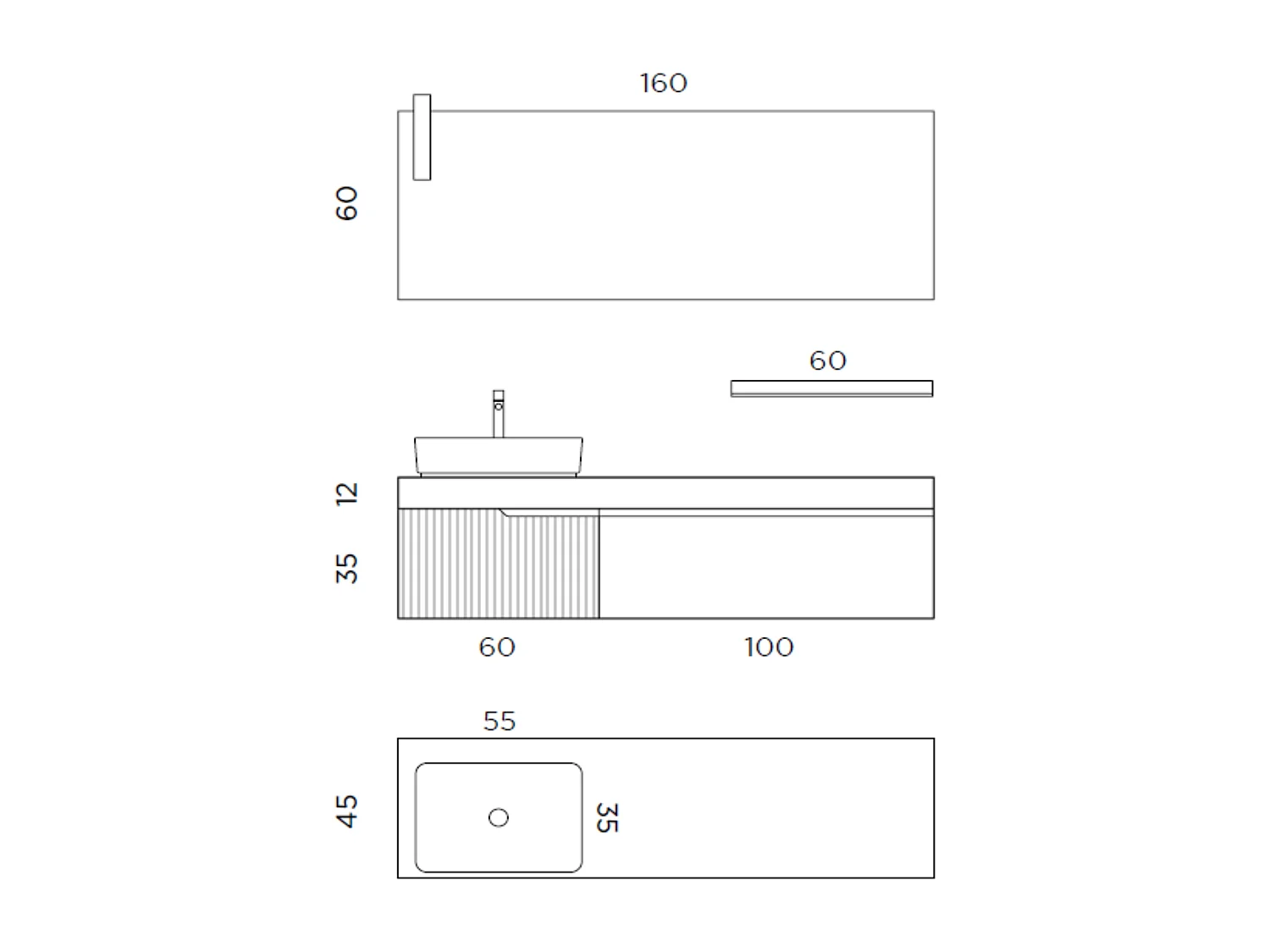 Composition 7 pieces VENERE blanc mat