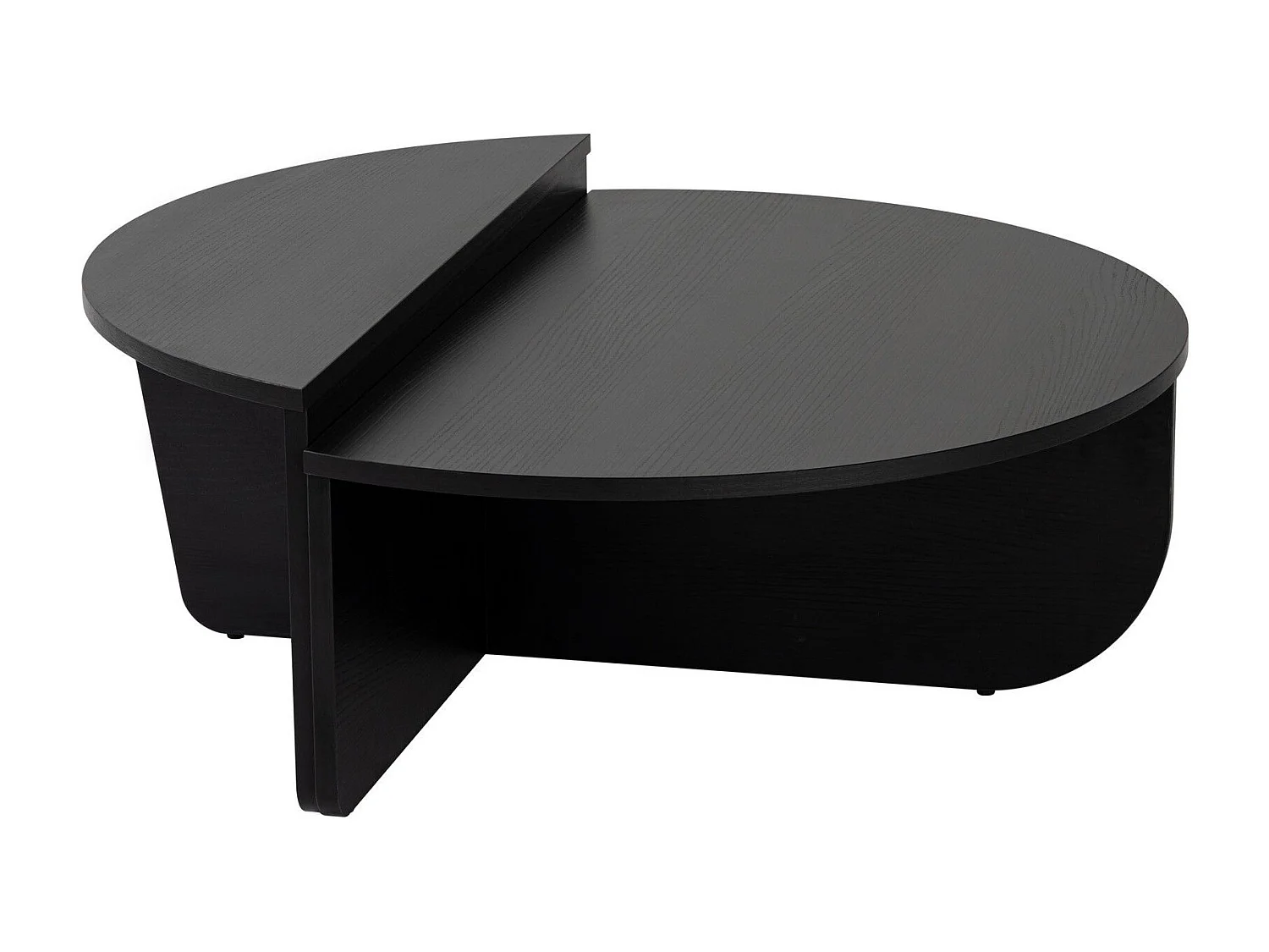 Mesa de centro design Restine em madeira preta de 90cm de diâmetro