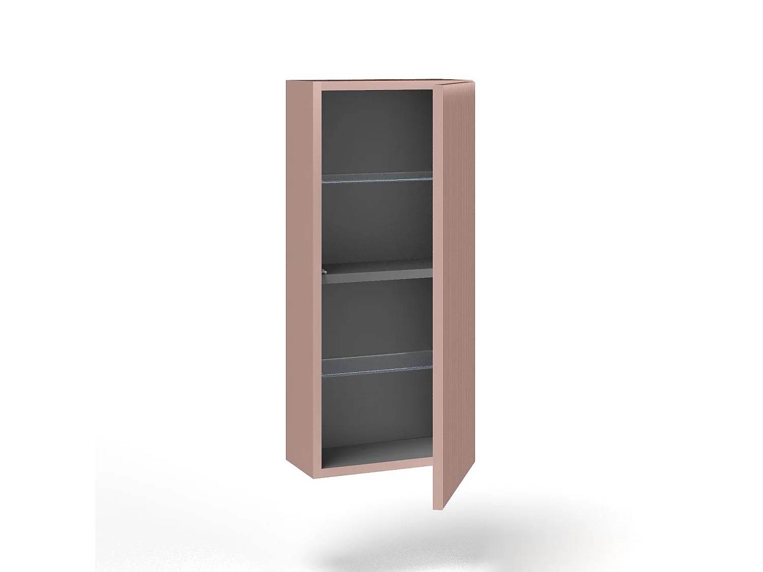 Wandhängender Badezimmerschrank mit Push-to-Open Tür, reversibel – Modell Venere - Pink