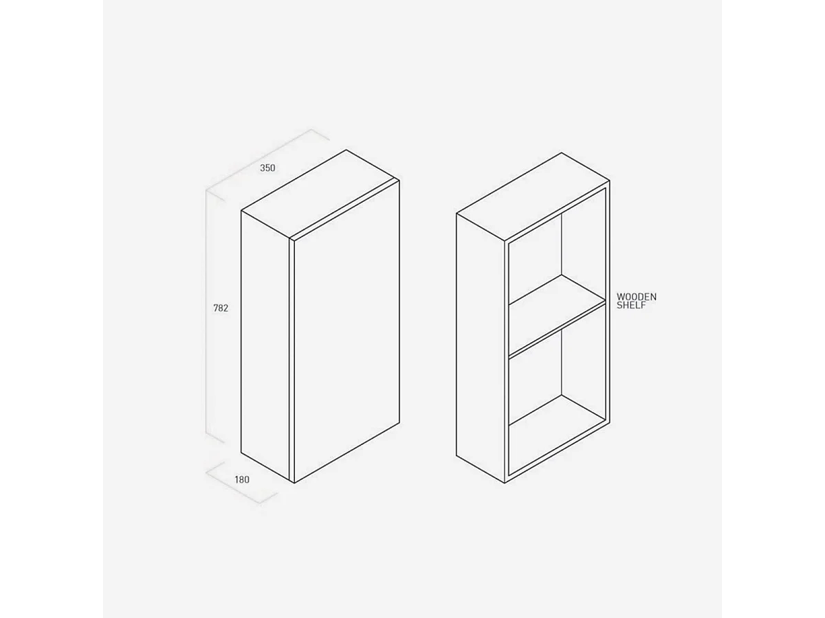 Wandhängender Badezimmerschrank mit Push-to-Open Tür, reversibel – Modell Venere - Pink