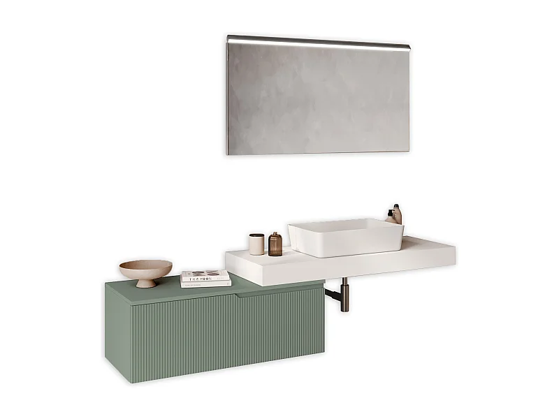 Composition 4 pieces VENERE blanc/vert sauge