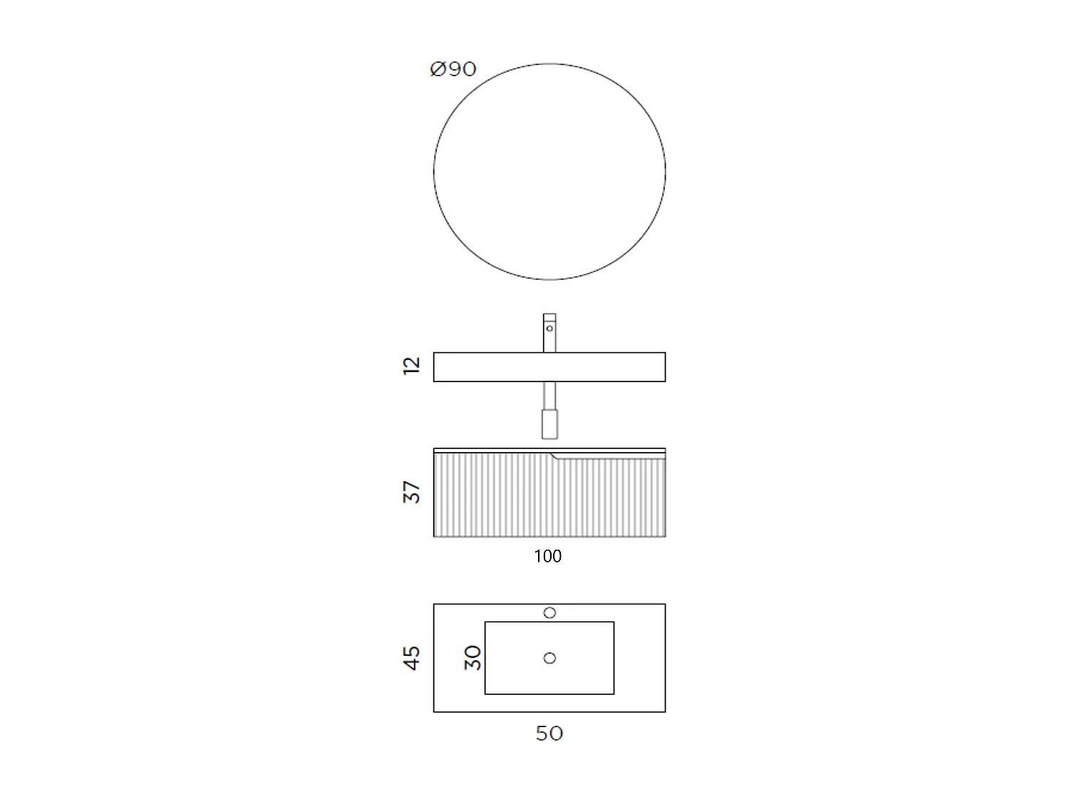 Composición 3 piezas VENERE blanco brillo/azul cielo tiffany