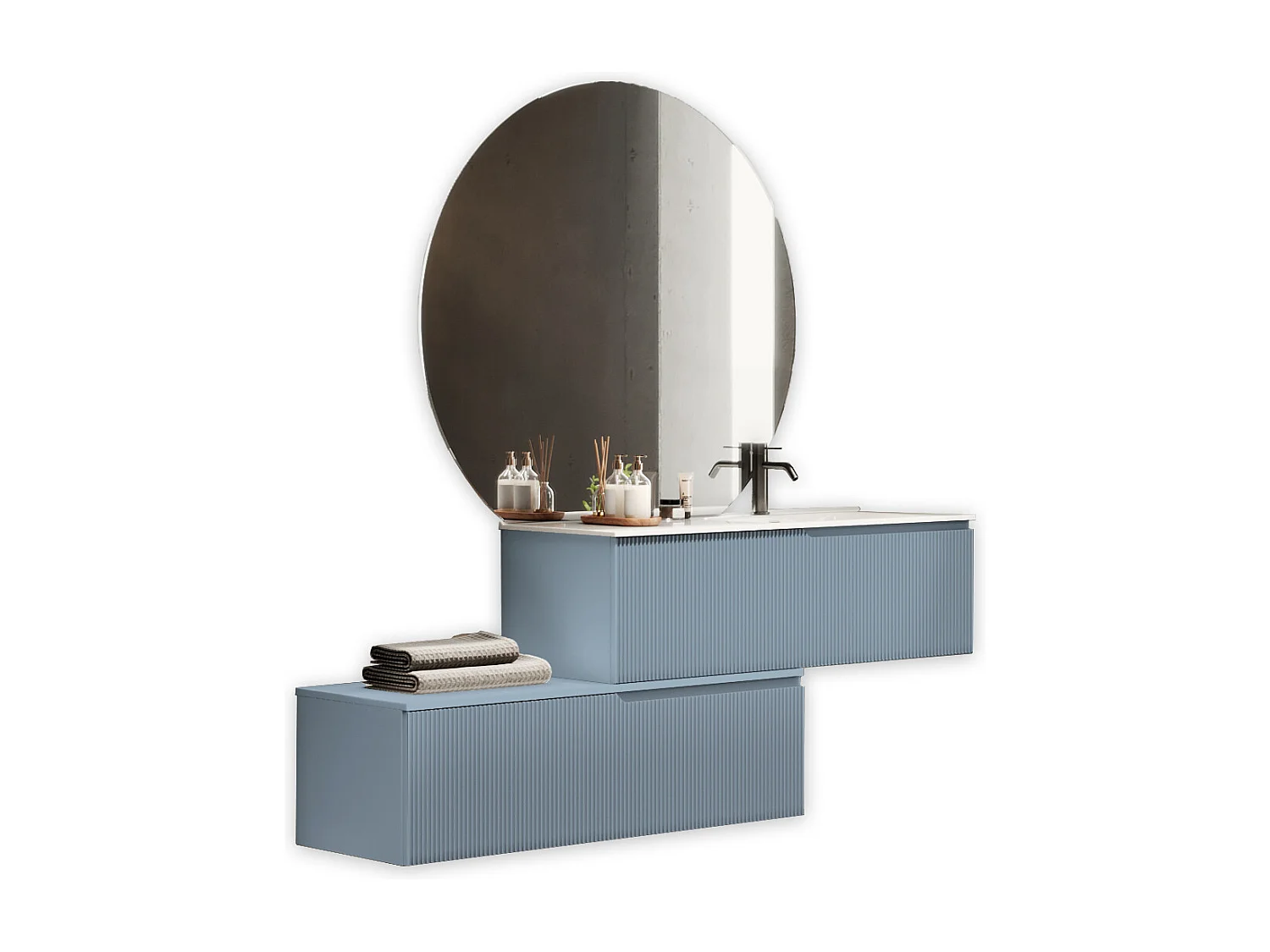 Composition vasque droite 4 pieces VENERE blue ciel tiffany