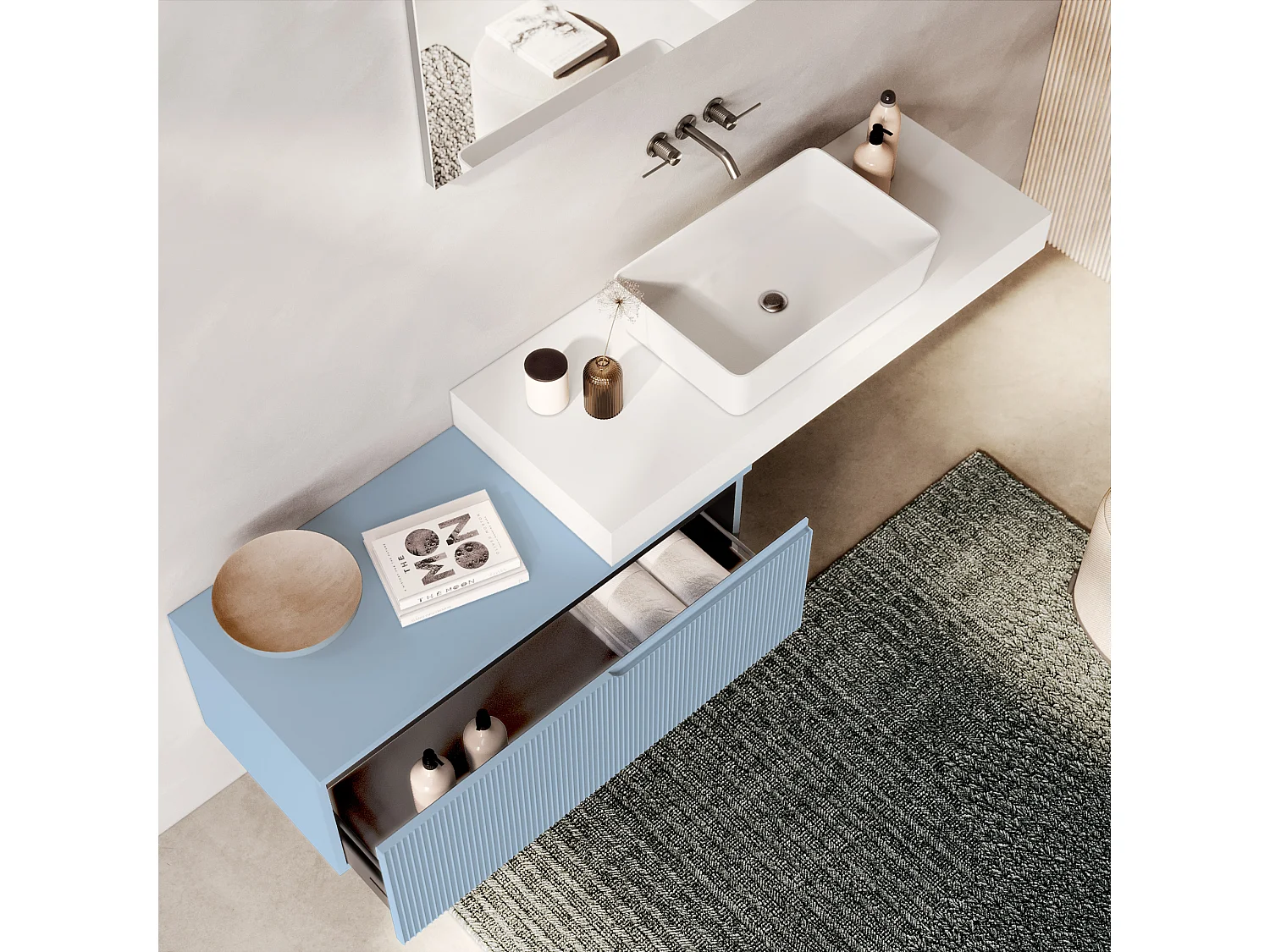 Composition 4 pieces VENERE blanc/blue ciel tiffany