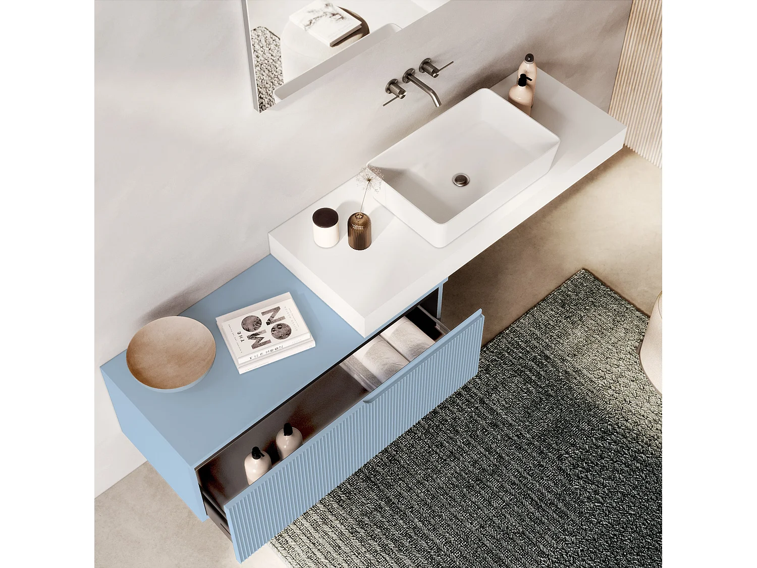 Composition 4 pieces VENERE blanc/blue ciel tiffany