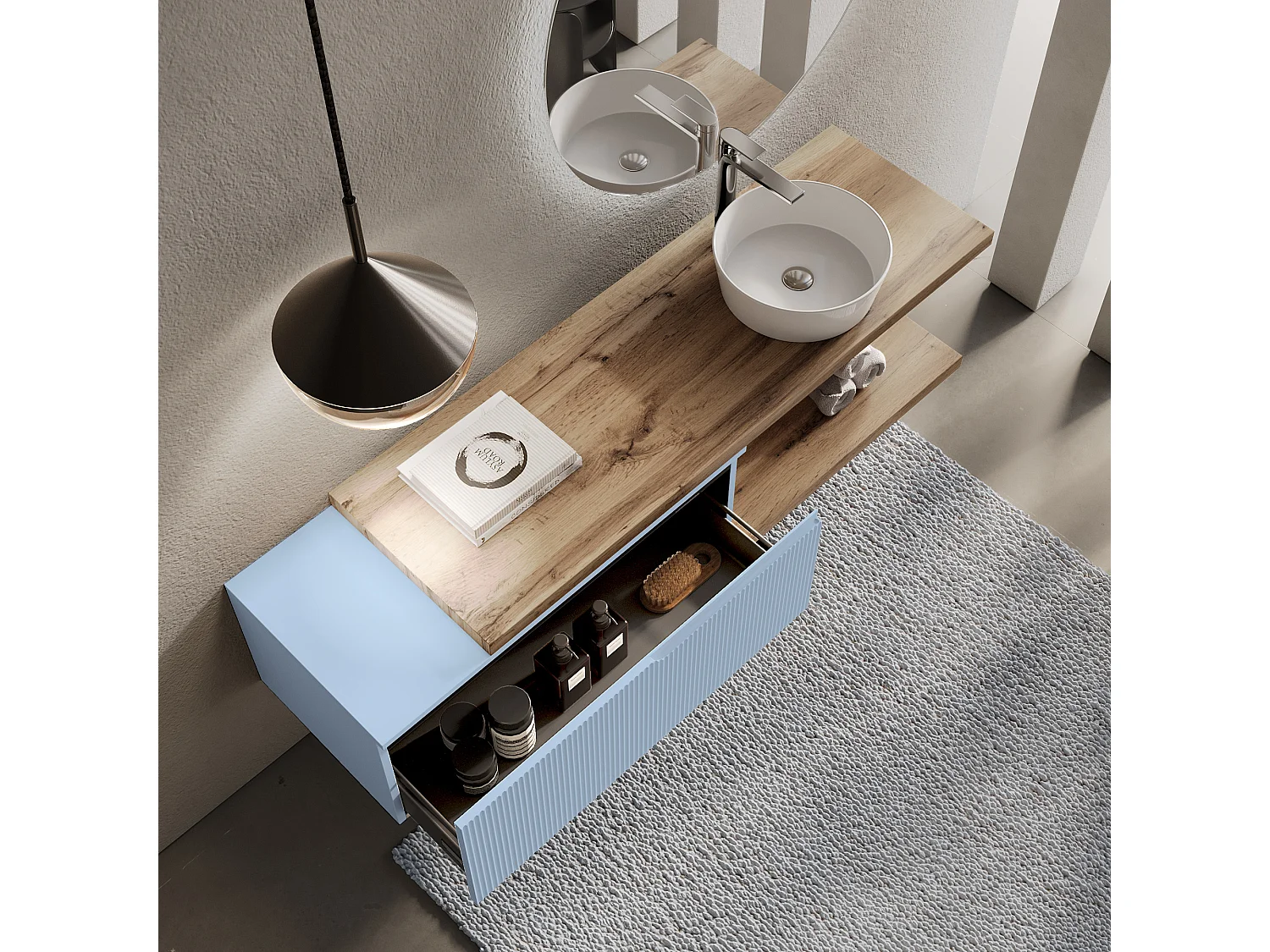 Komposition 5-teilig VENERE eiche/Tiffanyblau