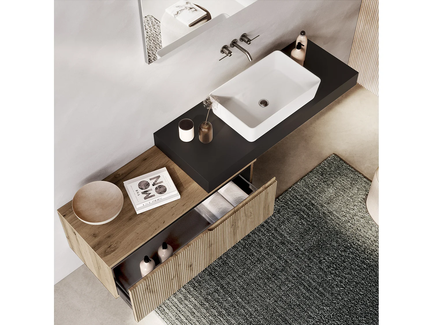 Komposition 4-teilig VENERE anthrazit/eiche