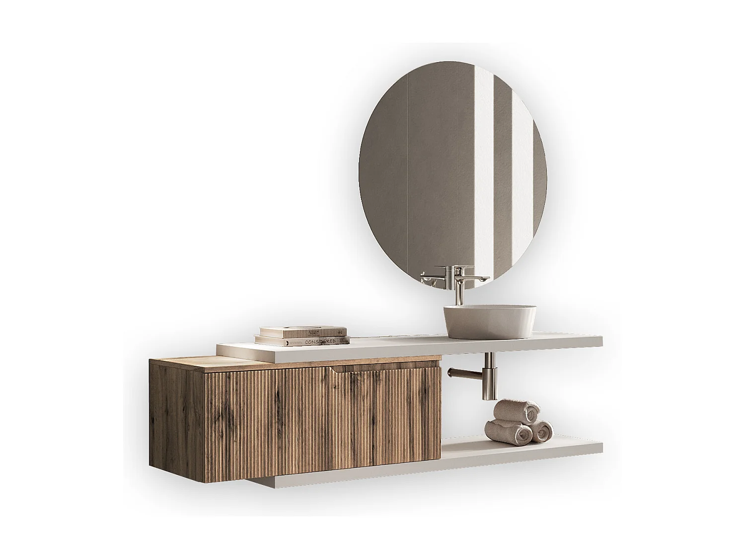 Composizione 5 pezzi VENERE bianco/quercia