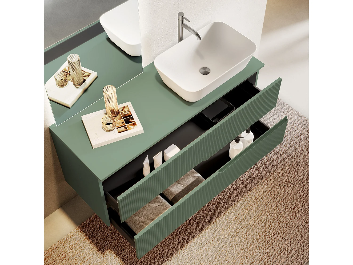 Composition 4 pieces VENERE vert sauge