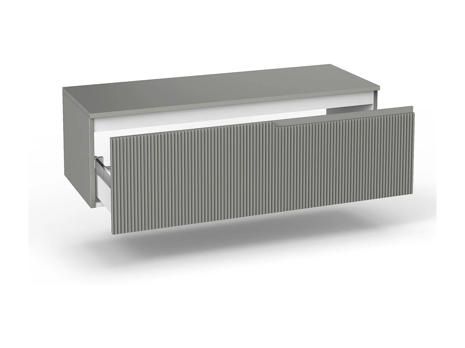 Badewannen-Komposition rechts 4-teilig VENERE weiß/grau