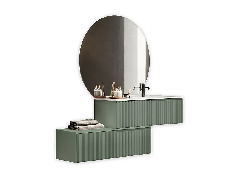 Composition vasque droite 4 pieces VENERE vert sauge