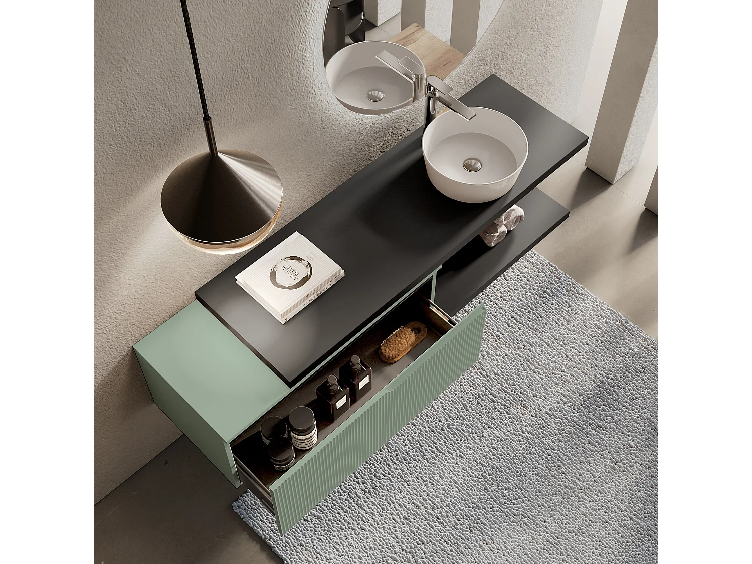 Composition 5 pieces VENERE anthracitè/vert sauge