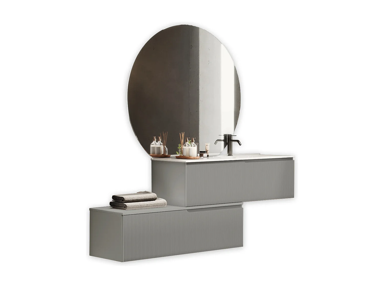 Composizione vasca DX 4 pezzi VENERE grigio opaco