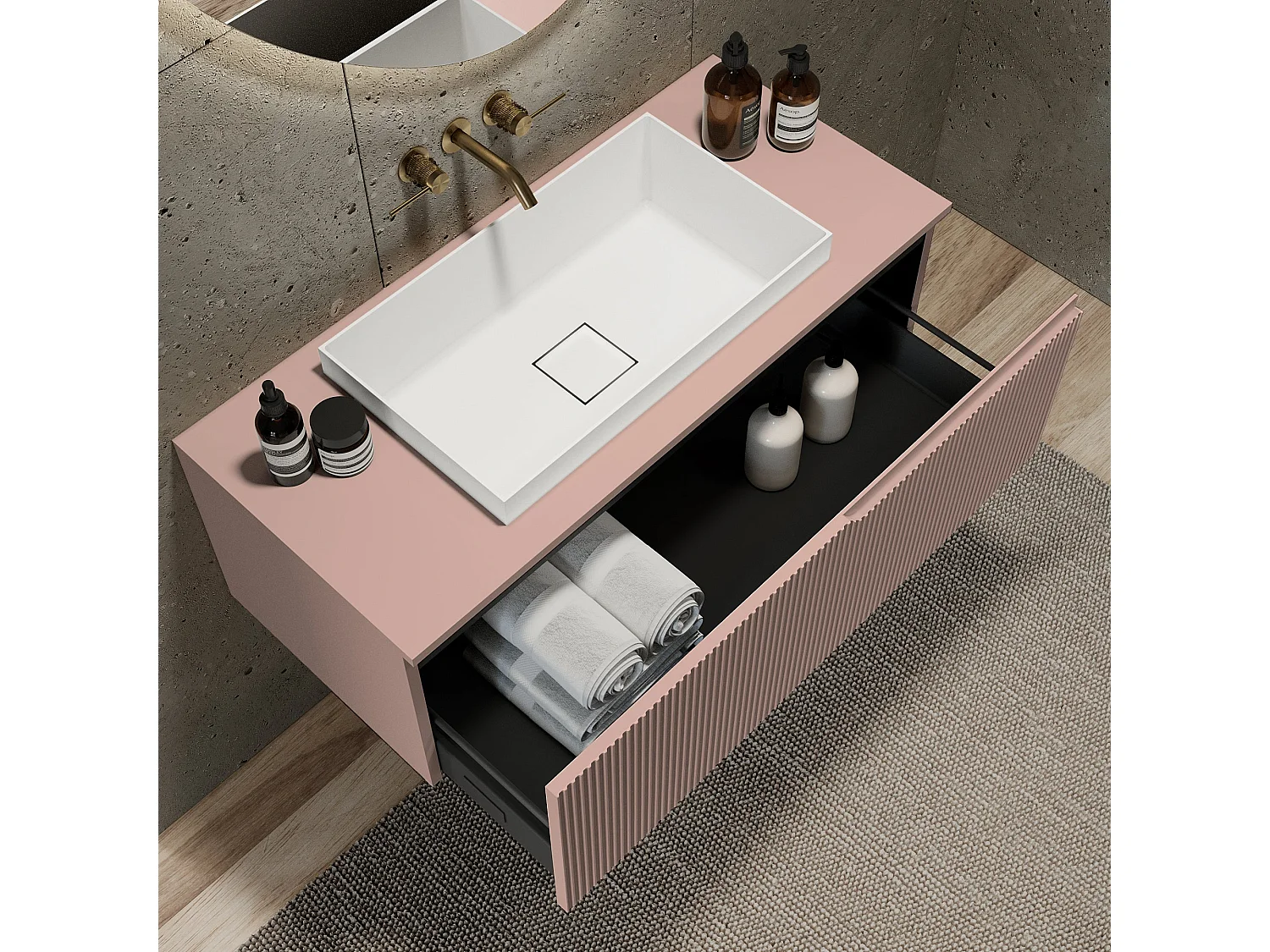 Composition 3 pieces VENERE rose poudrè