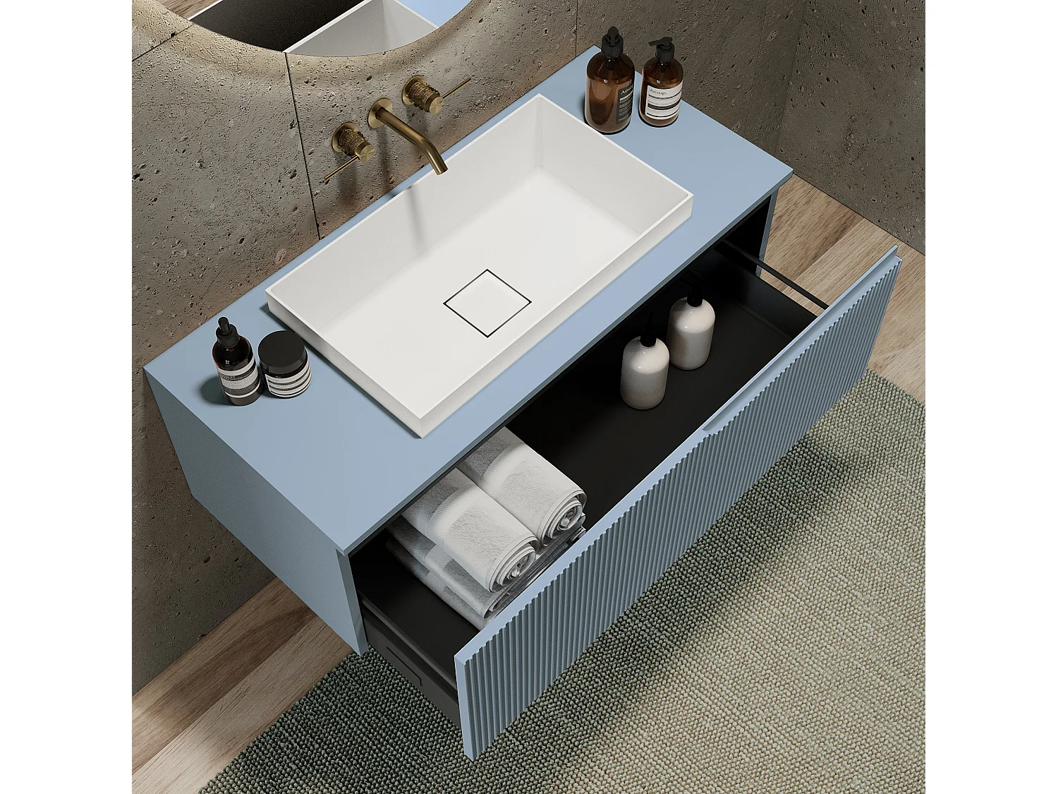 Composition 3 pieces VENERE blue ciel tiffany