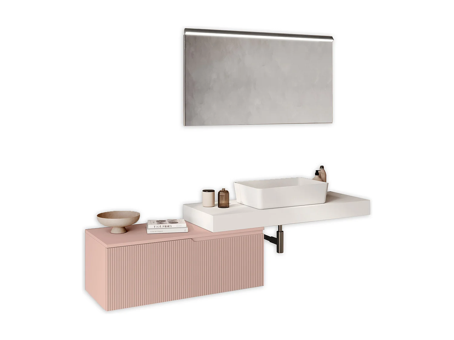 Composition 4 pieces VENERE blanc/rose poudrè