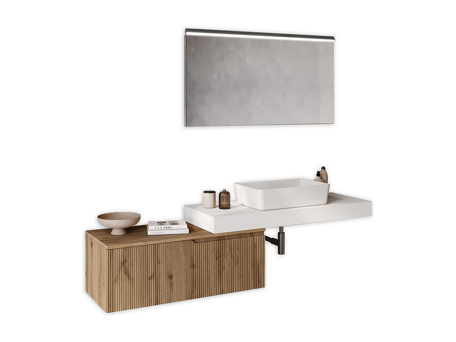 Composition 4 pieces VENERE blanc/chène