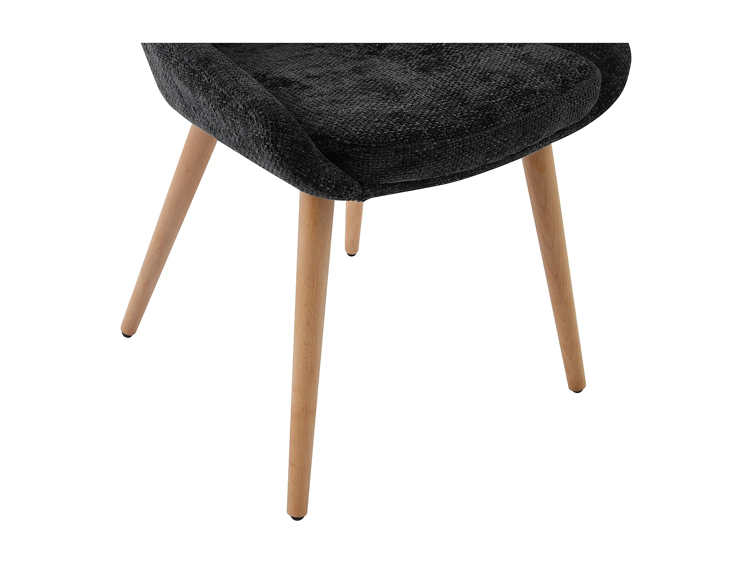 Lote de 6 sillas de tela texturizada y haya - Negro - MASURIE