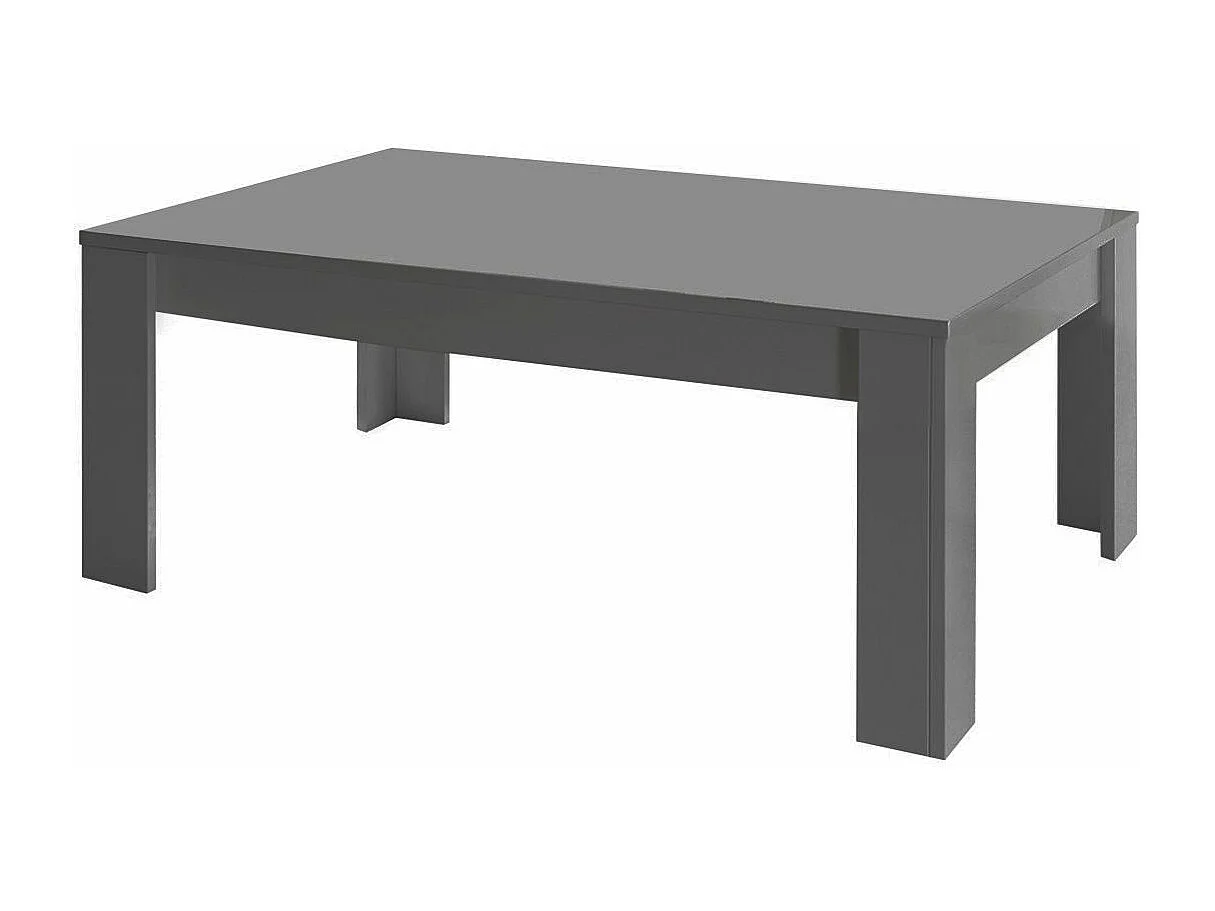 REBECCA - Ensemble Salon complet Meuble TV 181 cm Laqué Gris Carbone Relief Damiers