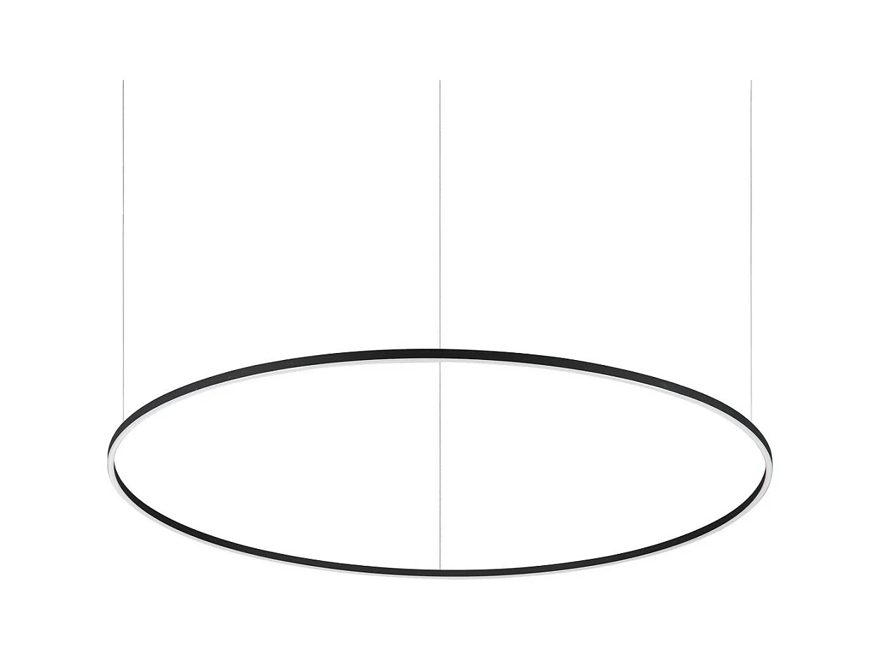 Ideal Lux ORACLE Schlanke nicht dimmbare runde 150 cm integrierte LED-Pendel-Deckenleuchte Schwarz, 4000 K