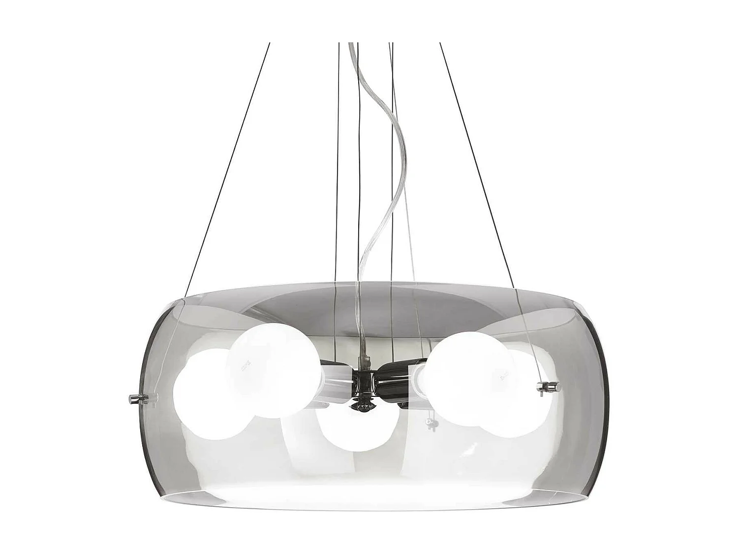 Ideal Lux Audi-10 - Lampada a sospensione rotonda a 5 luci grigio, fumé, attacco E27