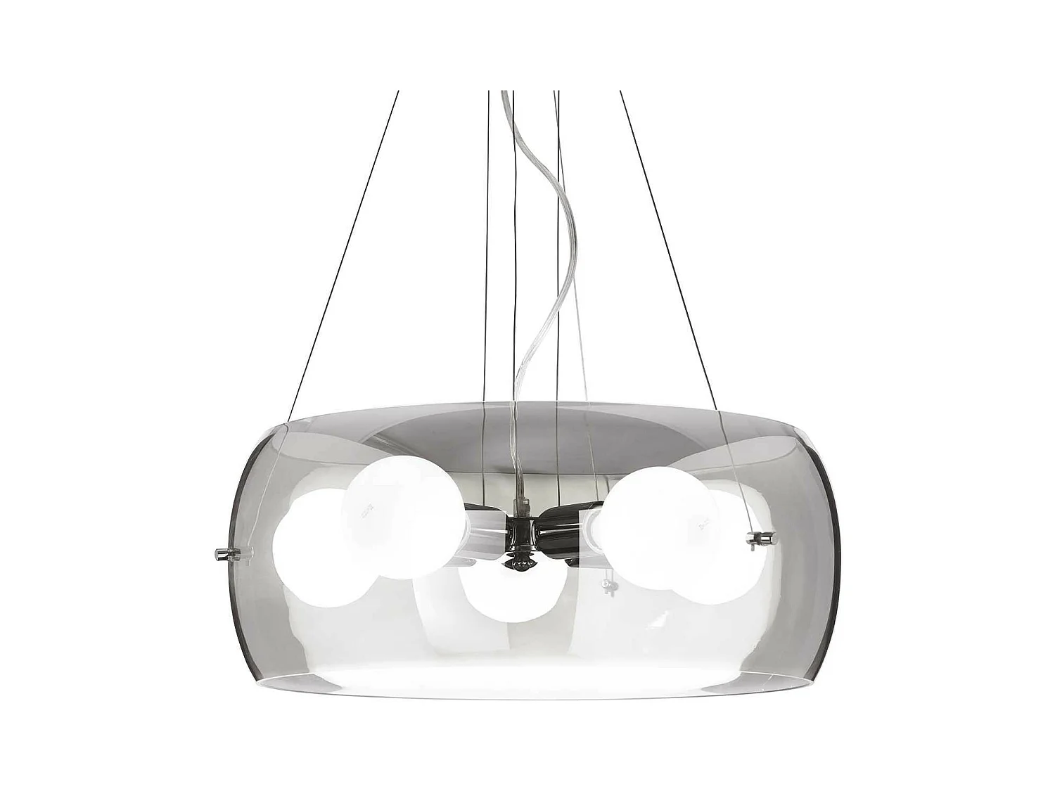 Ideal Lux Audi-10 Plafonnier rond à 5 ampoules, gris, fumé, E27