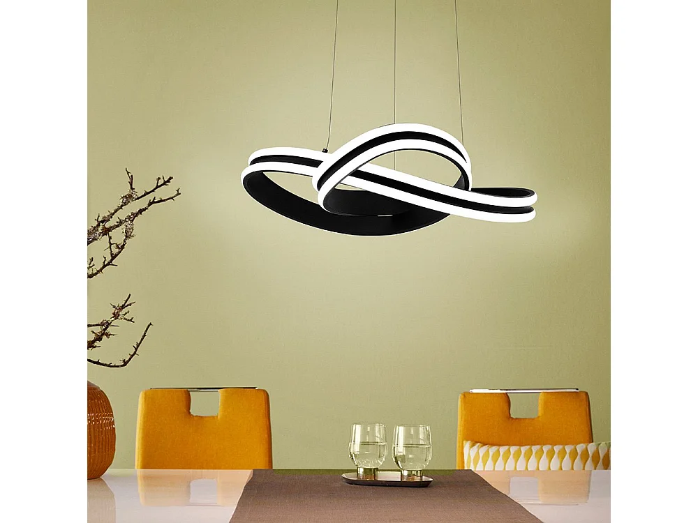 Lampadario Moderno Corredera Led Acciaio Nero