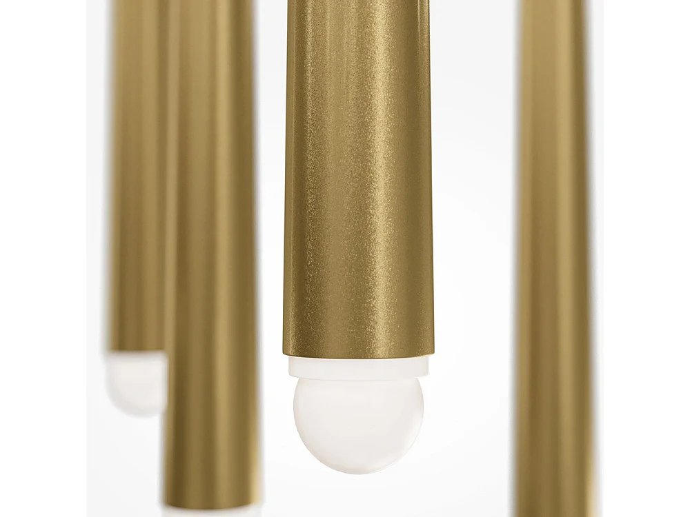 Lampadario A Sospensione Moderno Cascade Alluminio Ottone 5 Luci Led 30W