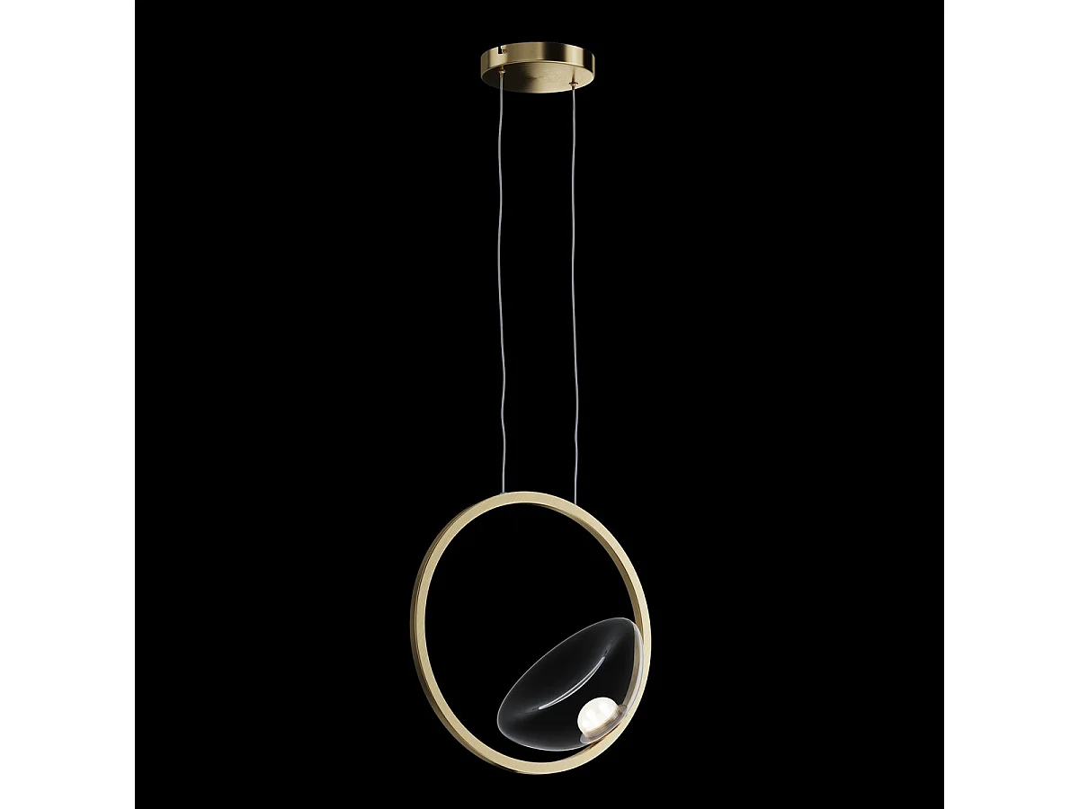 Maytoni Lunare Moderne integrierte LED-Pendel-Deckenleuchte Messing 3000K