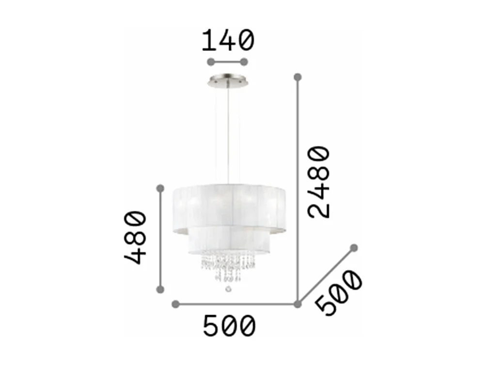 Ideal Lux Opera - Lampadario a 4 luci bianco