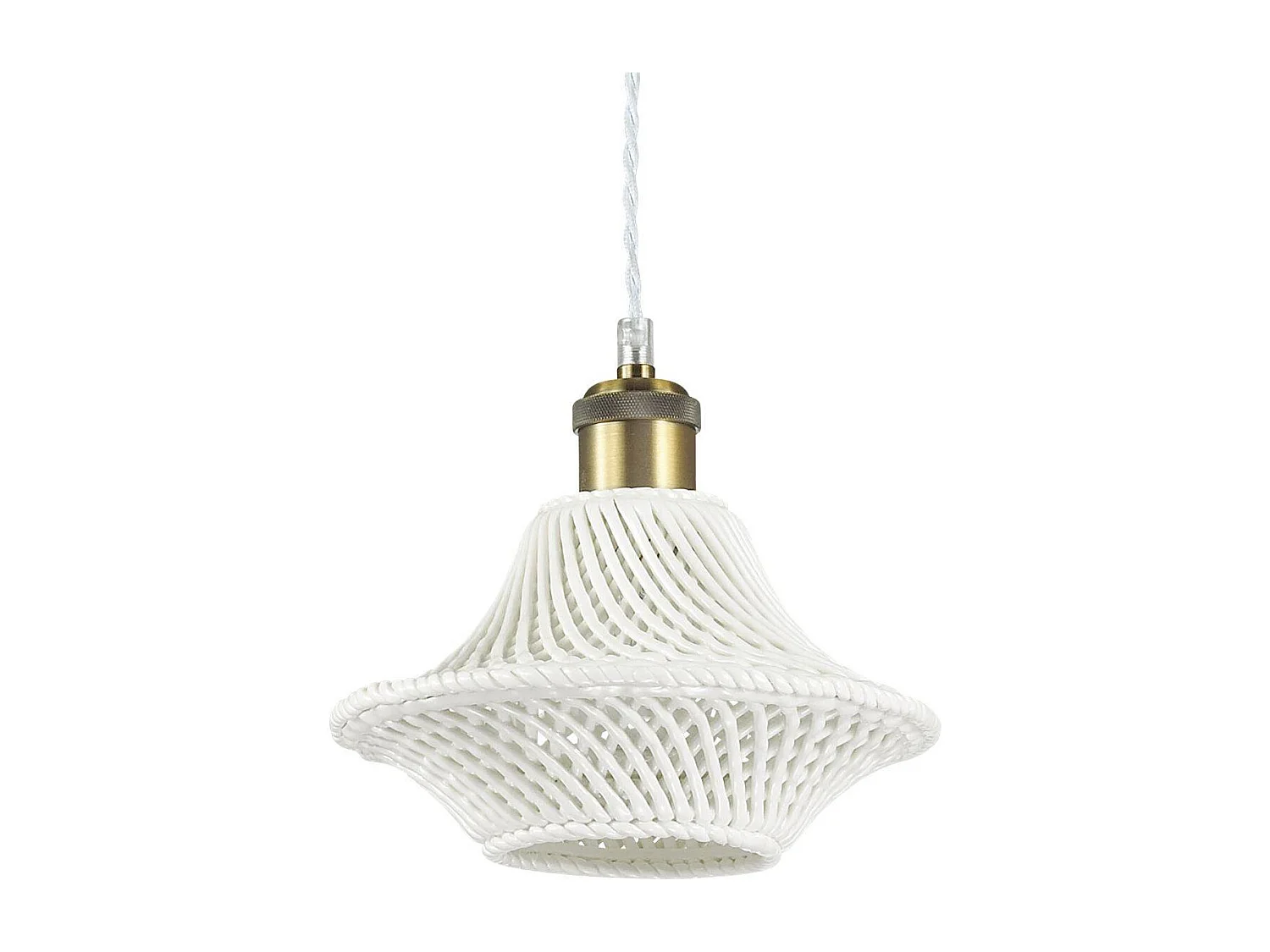 Ideal Lux Lugano - 1 licht Dome Deckenpendelleuchte Weiß