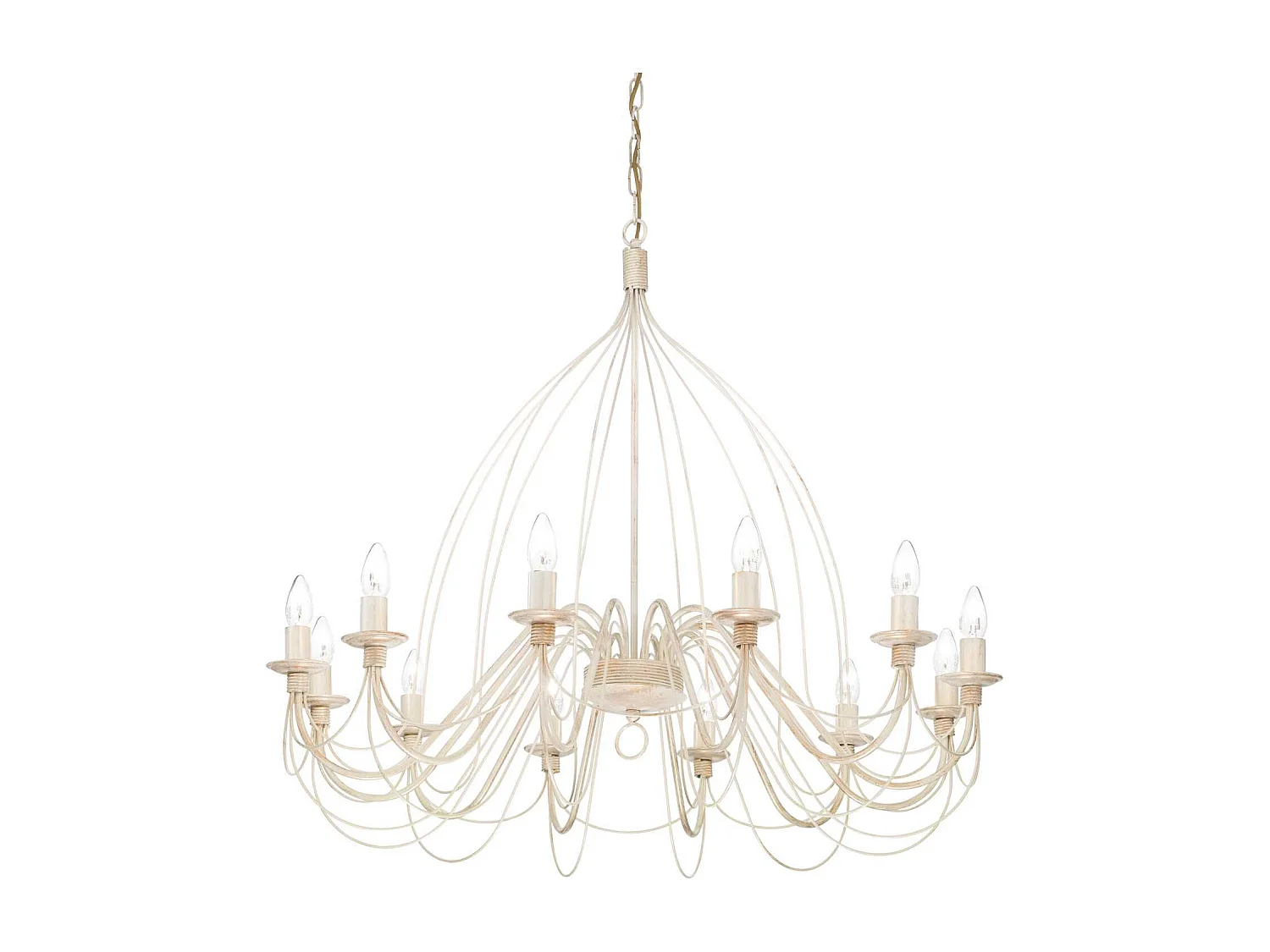 Ideal Lux Corte - Lampadario a 12 luci finitura bianco antico, attacco E14