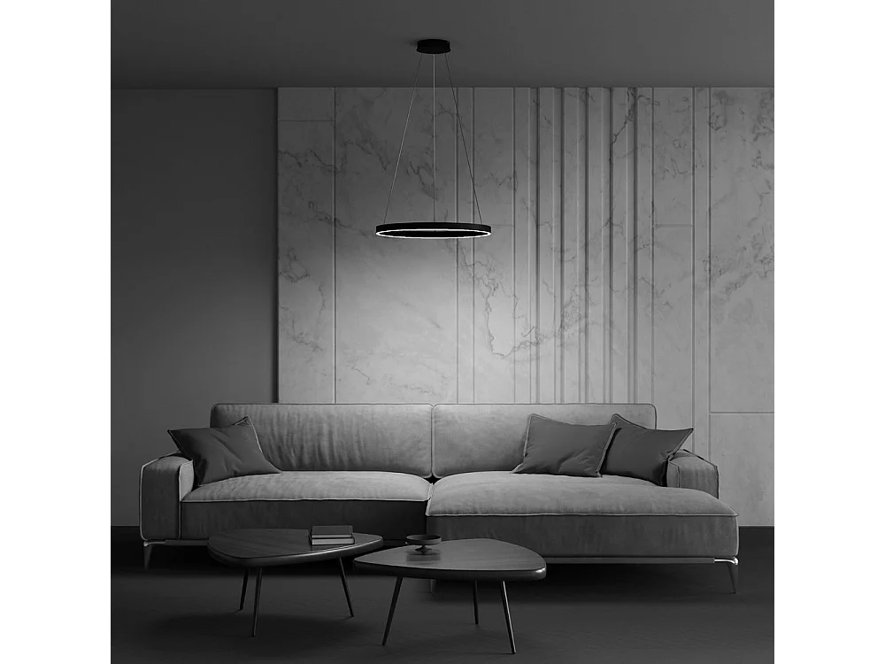 Maytoni Rim Plafoniera a sospensione con anello nero a LED integrato con bordo moderno