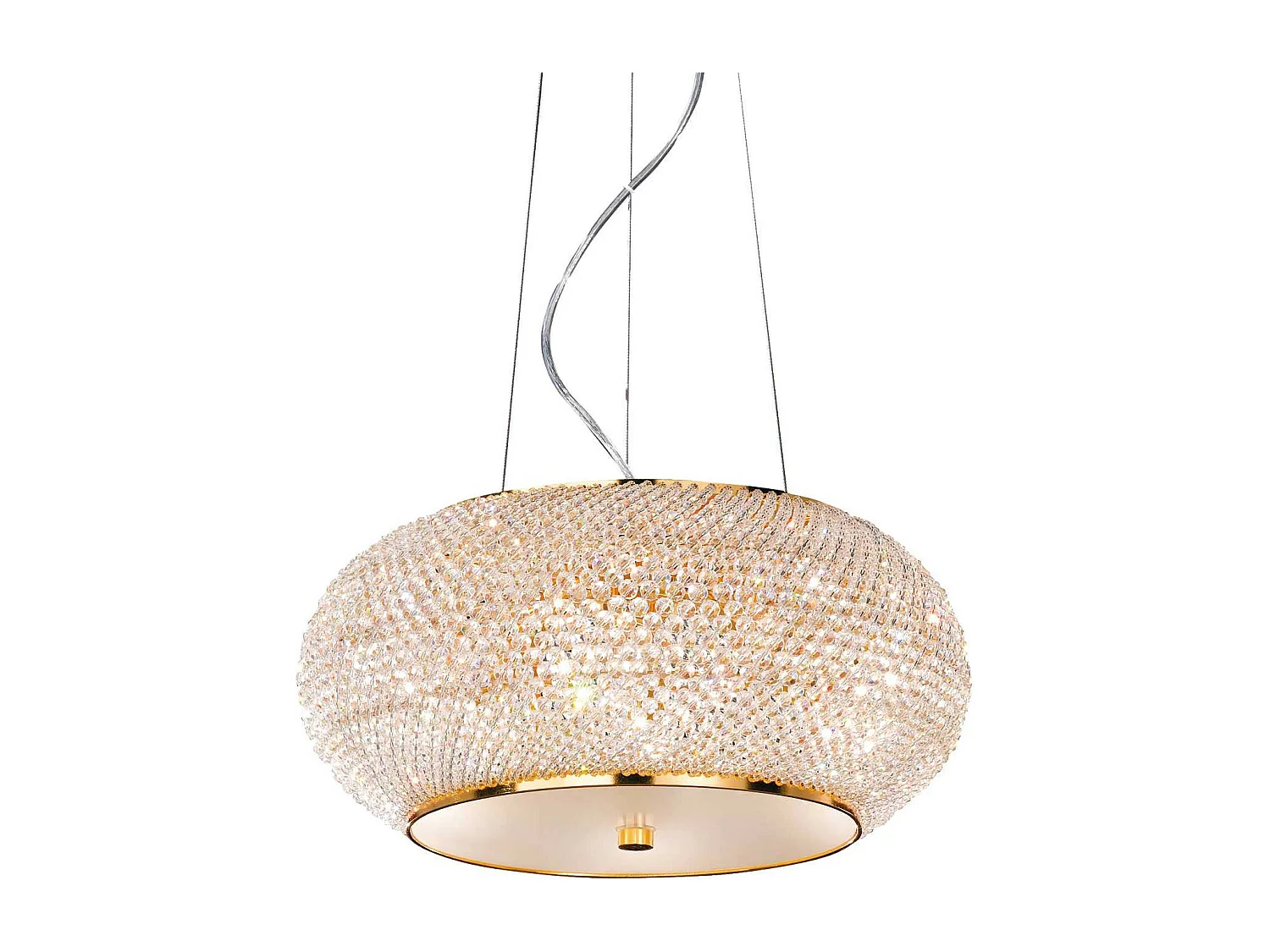 Ideal Lux Pasha' Pendentif à 6 ampoules or avec cristaux, E14