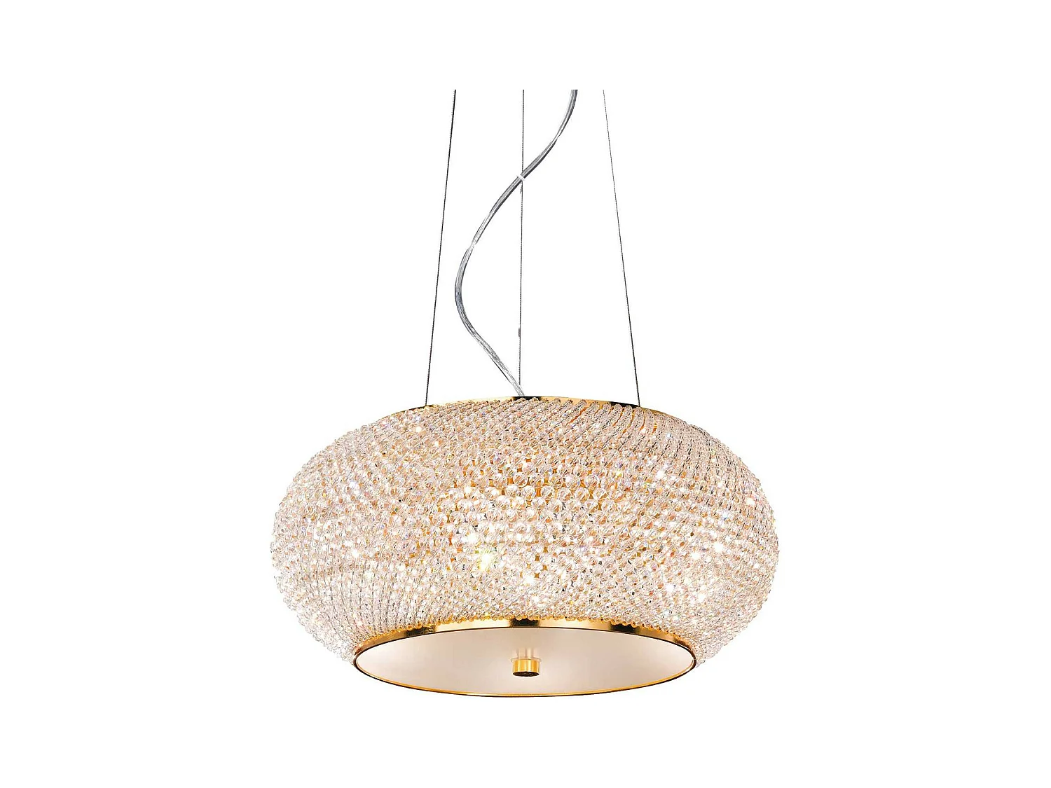 Ideal Lux Pasha' Pendentif à 6 ampoules or avec cristaux, E14