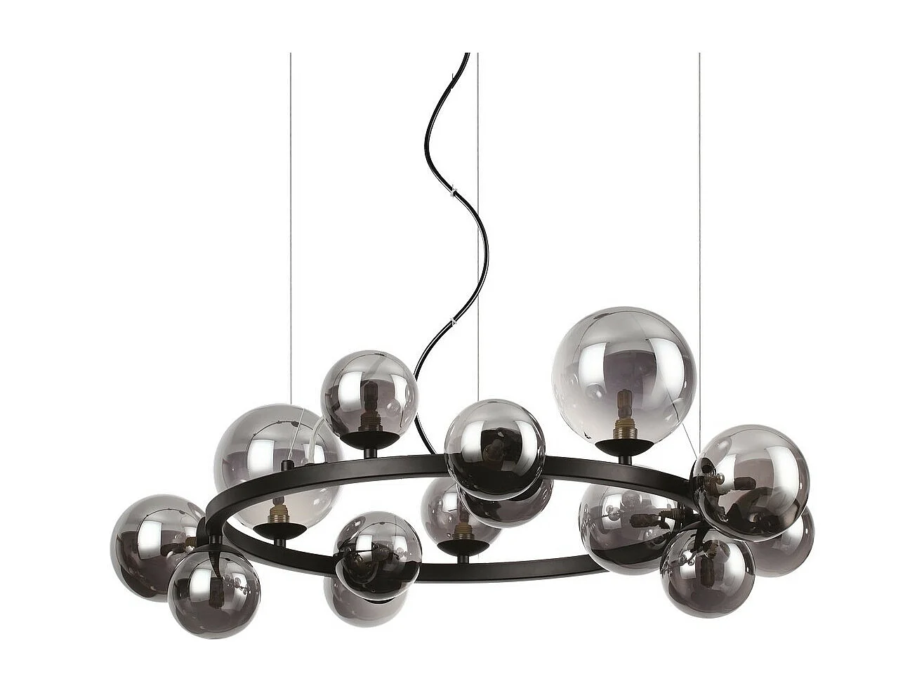 Ideal Lux PERLAGE Lámpara de techo colgante globo redondo 14 luces negro