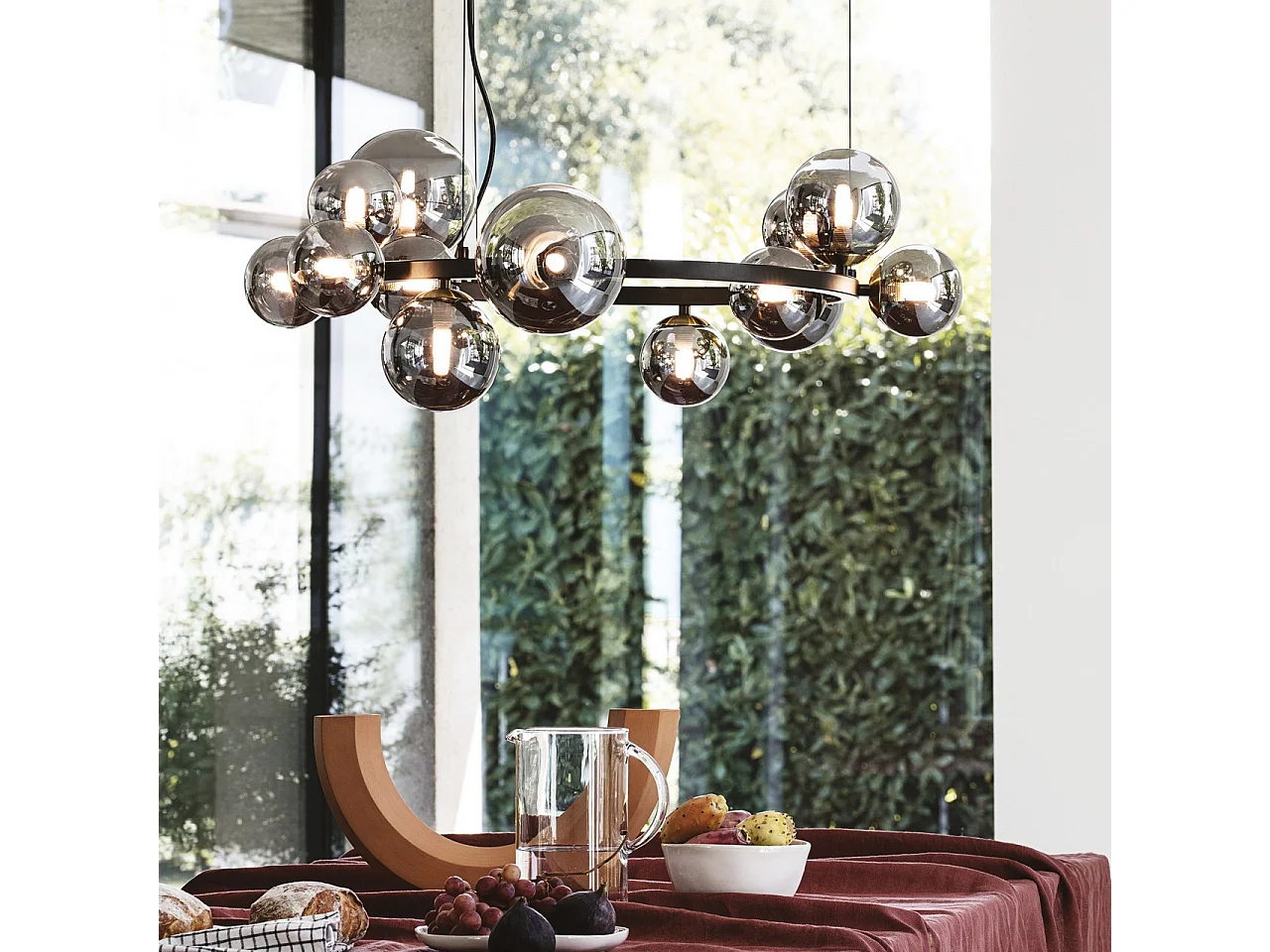 Ideal Lux PERLAGE Lámpara de techo colgante globo redondo 14 luces negro