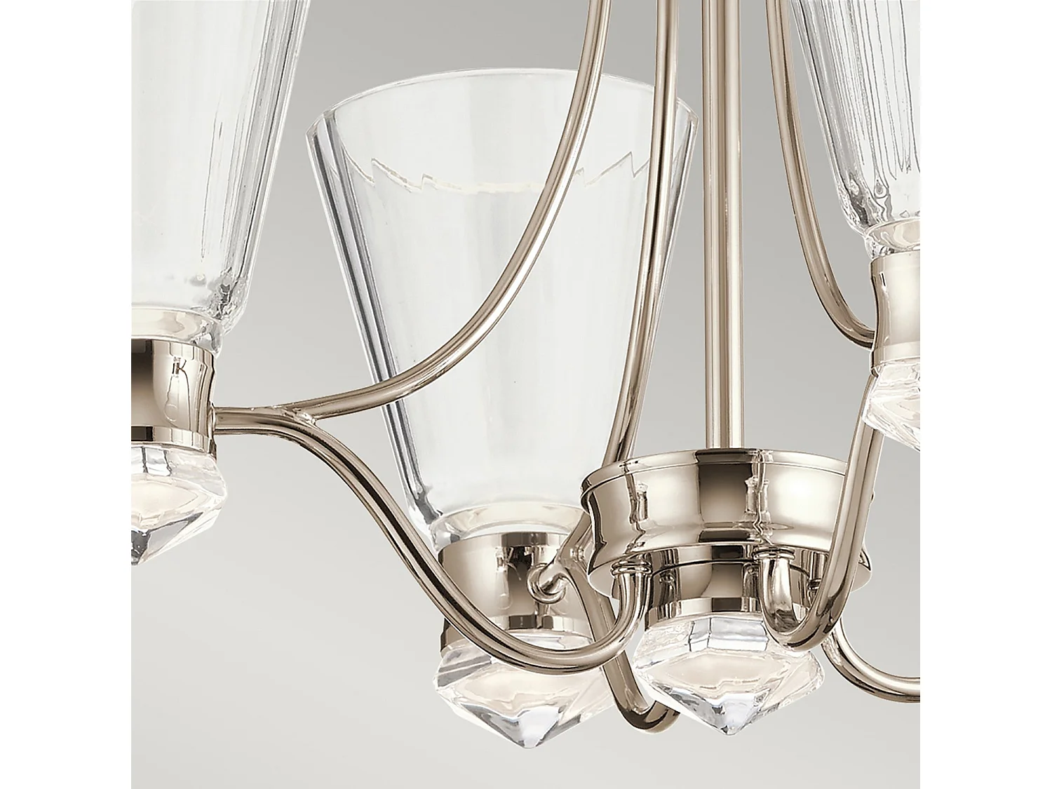 Elstead Kichler Kayva Integrierte LED-Deckenleuchte mit mehreren Armen, poliertes Nickel, 3000 K, IP44