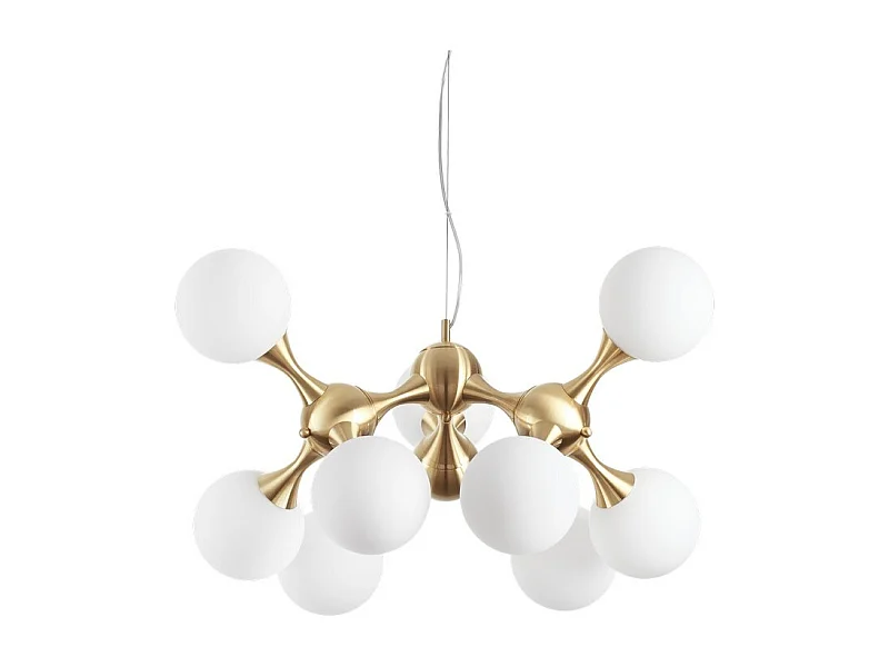 Ideal Lux NODI Suspension d'intérieur à bras Mutli, 9 lumières, laiton satiné, E14