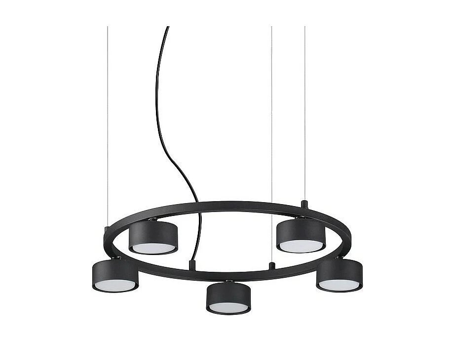 Ideal Lux MINOR - Lampada da soffitto circolare a 5 luci per interni nera