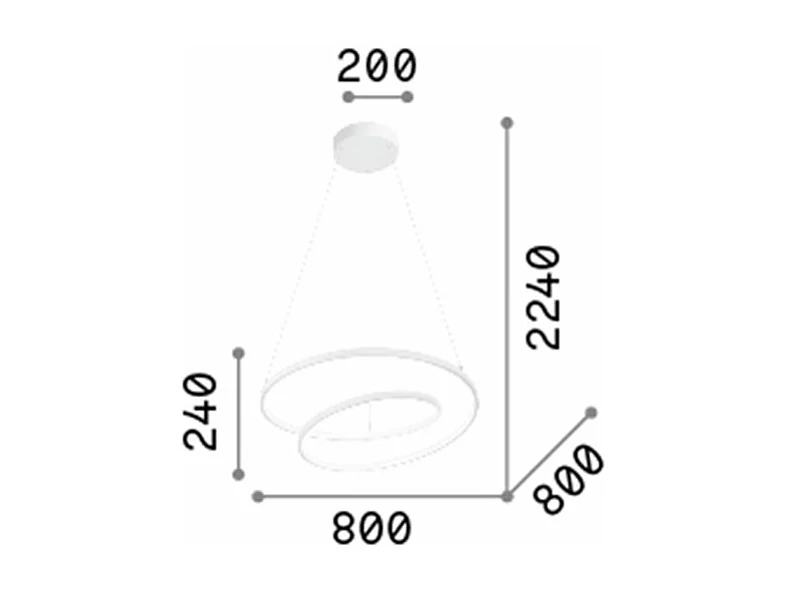 Ideal Lux OZ Dimmable Swirl 80cm Plafonnier LED Intégré Blanc, 3000K