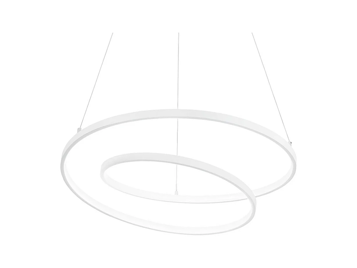 Ideal Lux OZ Dimmbare Swirl 80cm integrierte LED-Pendel-Deckenleuchte weiß, 3000K