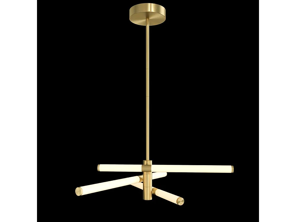 Maytoni Axis Moderne integrierte Pendel-Deckenleuchte Gold, 3000 K, gefrosteter Acrylschirm