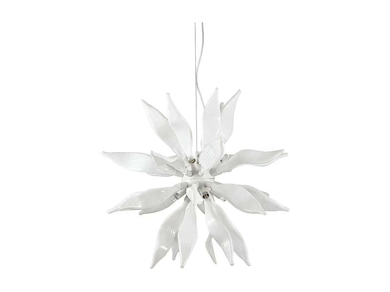 Ideal Lux Leaves - 8 licht Medium Deckenanhänger Weiß, G9