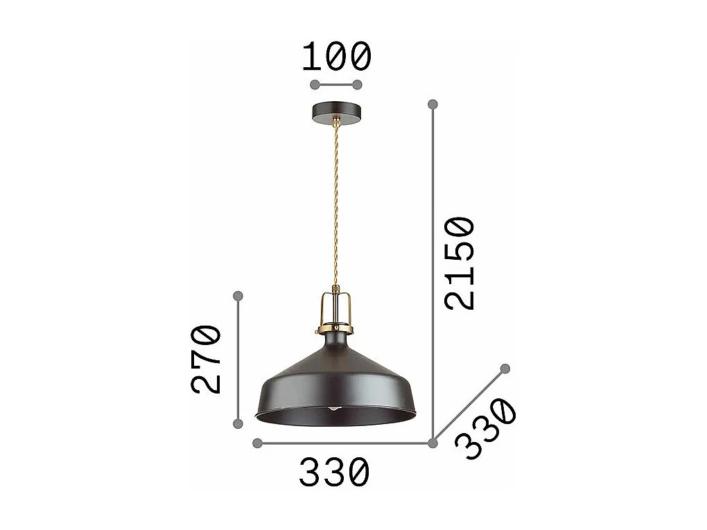 Ideal Lux ERIS-2 - Innenkuppel Deckenpendelleuchte 1 Hellweiß, E27